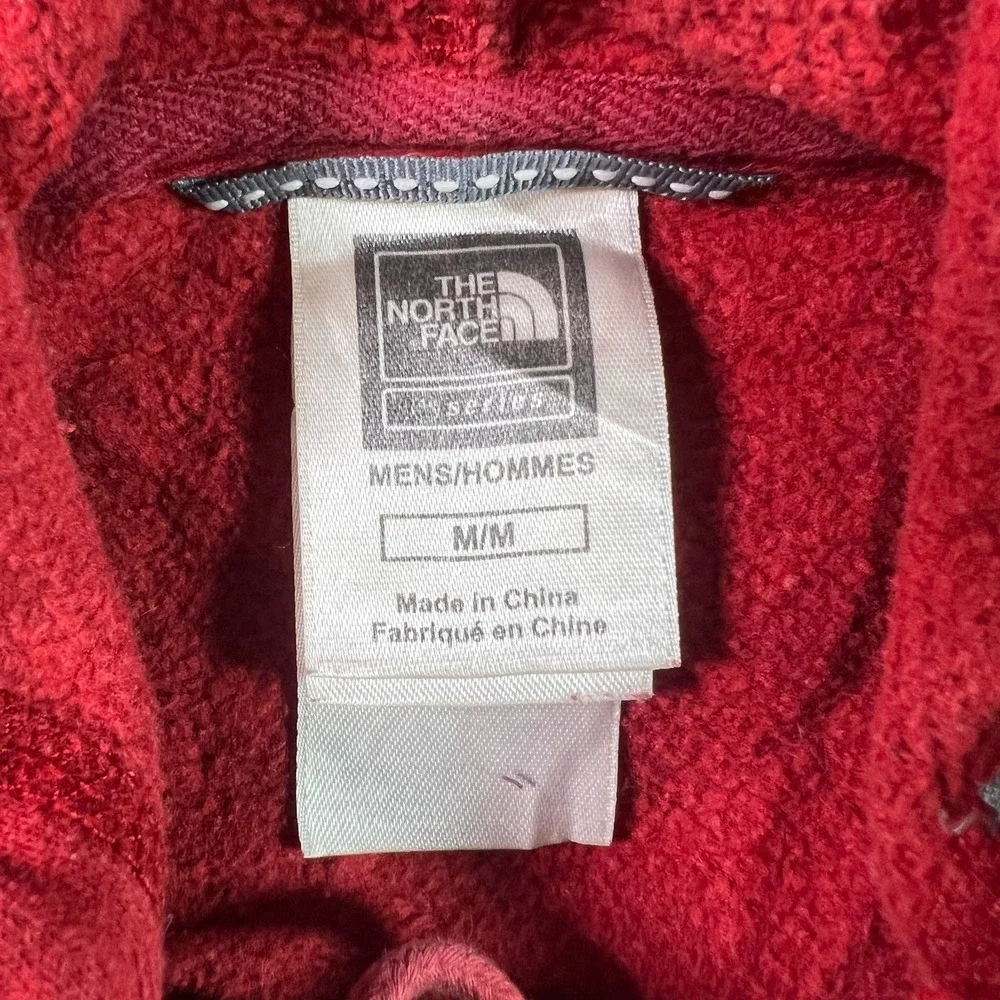 The North Face Hoodie Mens M Red Cotton Fleece Performance AJ9H AJ9H-T249/T649